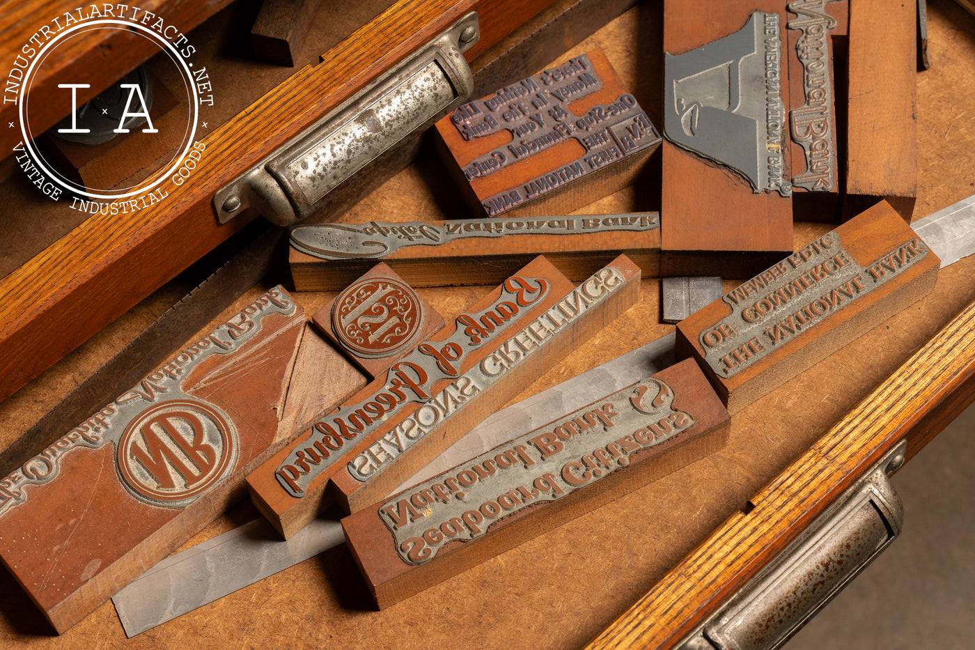 Antique Oak Printer's Cabinet with Presses