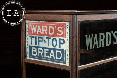 Early 20th Century Ward’s Tip-Top Bread Oak Display Case