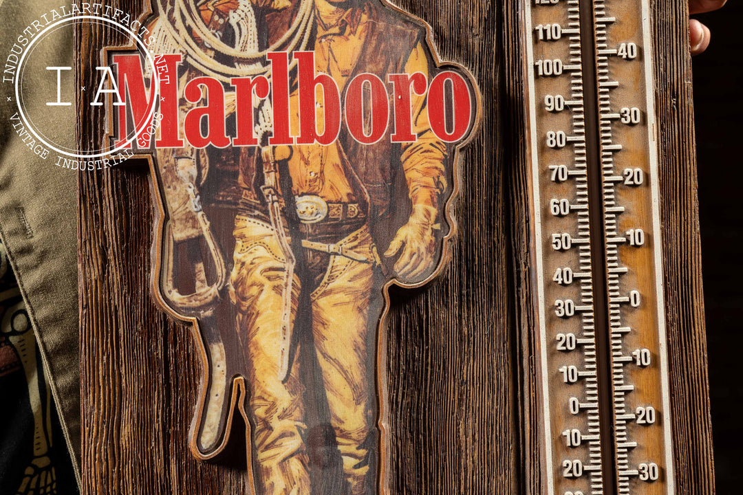 Vintage Marlboro Plastic Advertising Thermometer – Industrial
