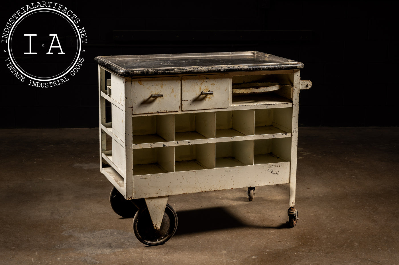 c. 1920s Rolling Medical Bar Cart