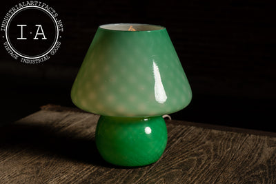 Mid-Century Modern Murano Cased Glass Mushroom Lamp in Green