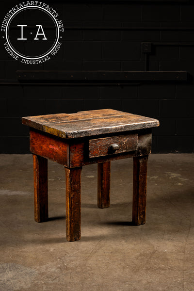 Weathered Antique Wooden Side Table