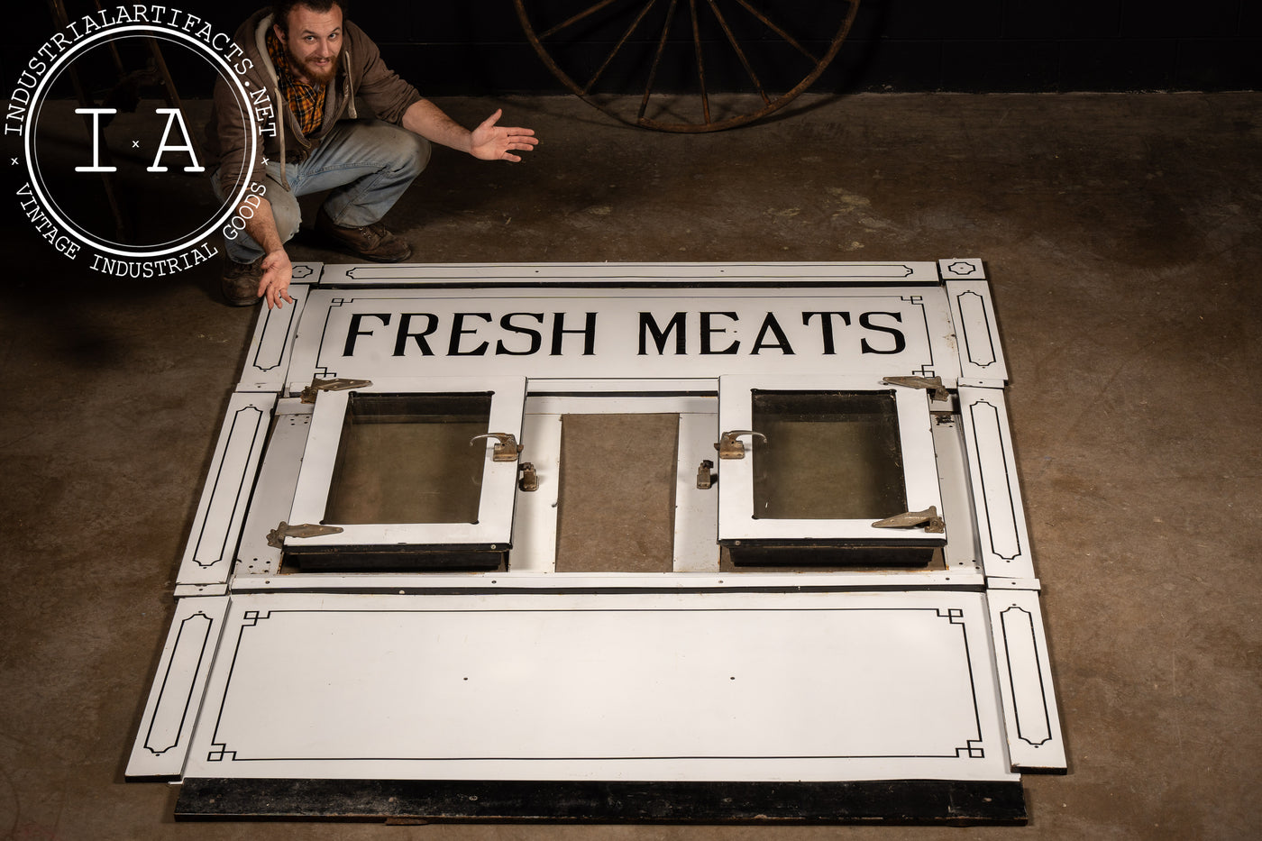 Early 20th Century Porcelain Butcher Shop Walk-In Cooler Wall