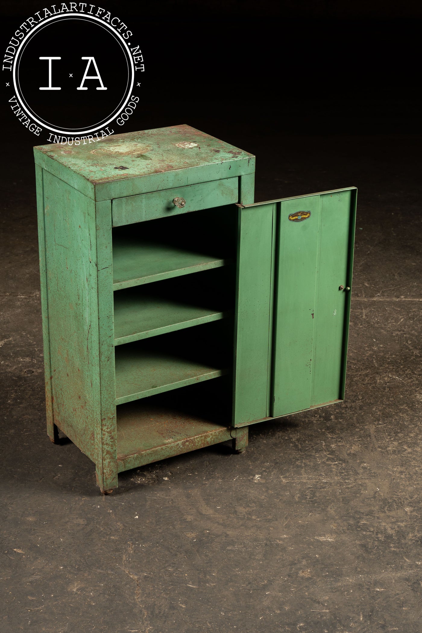 Vintage Industrial Metal Cabinet by Eagle Sheet Metal Mfg. in Green