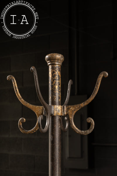 Early 20th Century Cast Iron Barber Shop Coat Rack