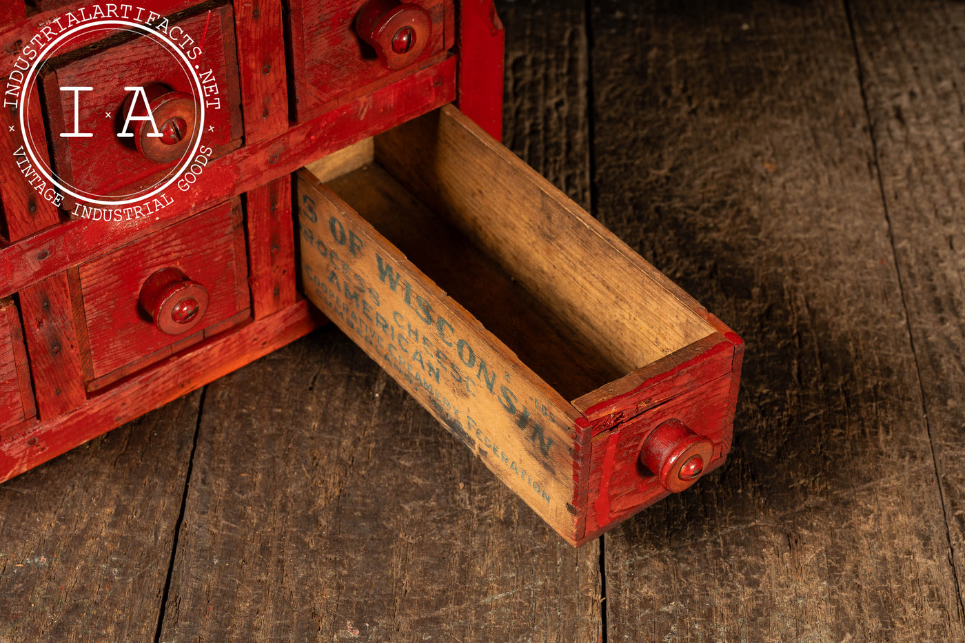c. 1950 Shop-Made Hercules Explosives Small Parts Cabinet