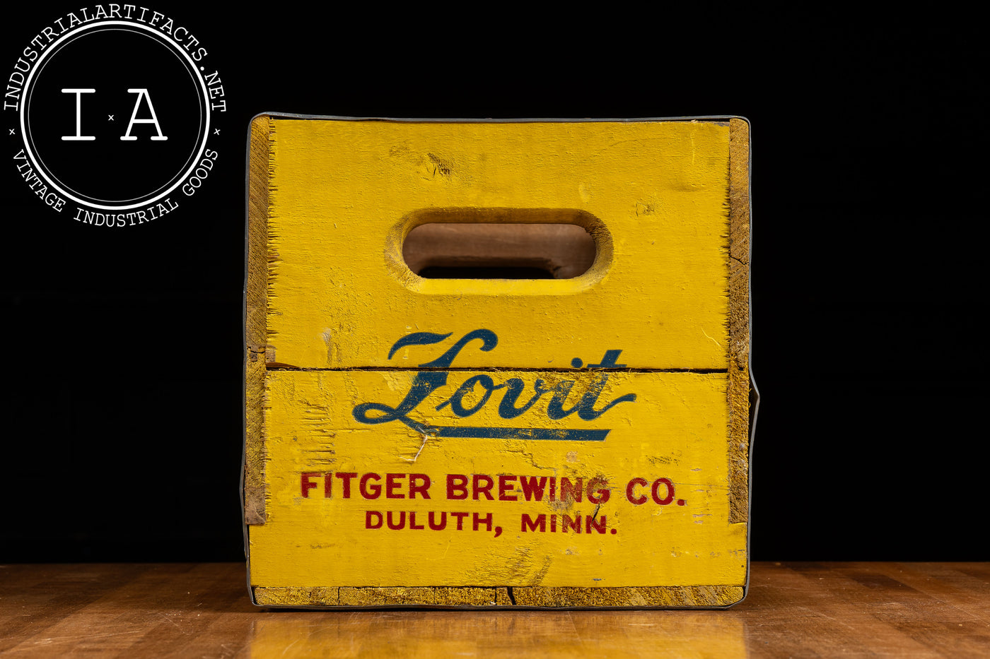 Vintage Lovit Beverages Wooden Shipping Crate