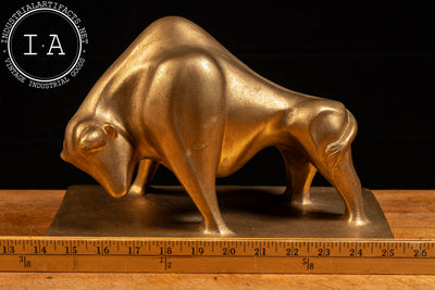 MCM Ceramic Bull Sculpture in Gold