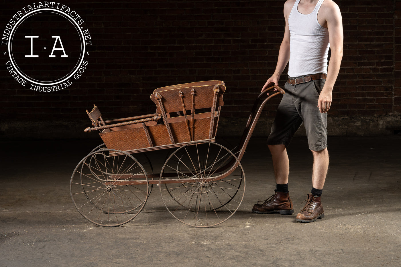 Late 19th Century Oak Baby Carriage by J. S. Ford Johnson