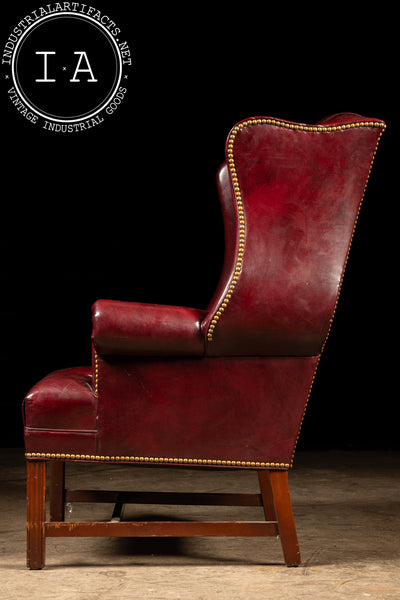 Vintage Tufted Leather Chesterfield Armchair in Burgundy