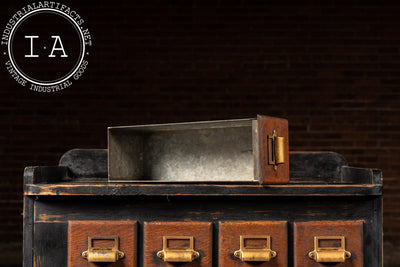 Wooden 14 Drawer Rolling Shop Cabinet in Distressed Black