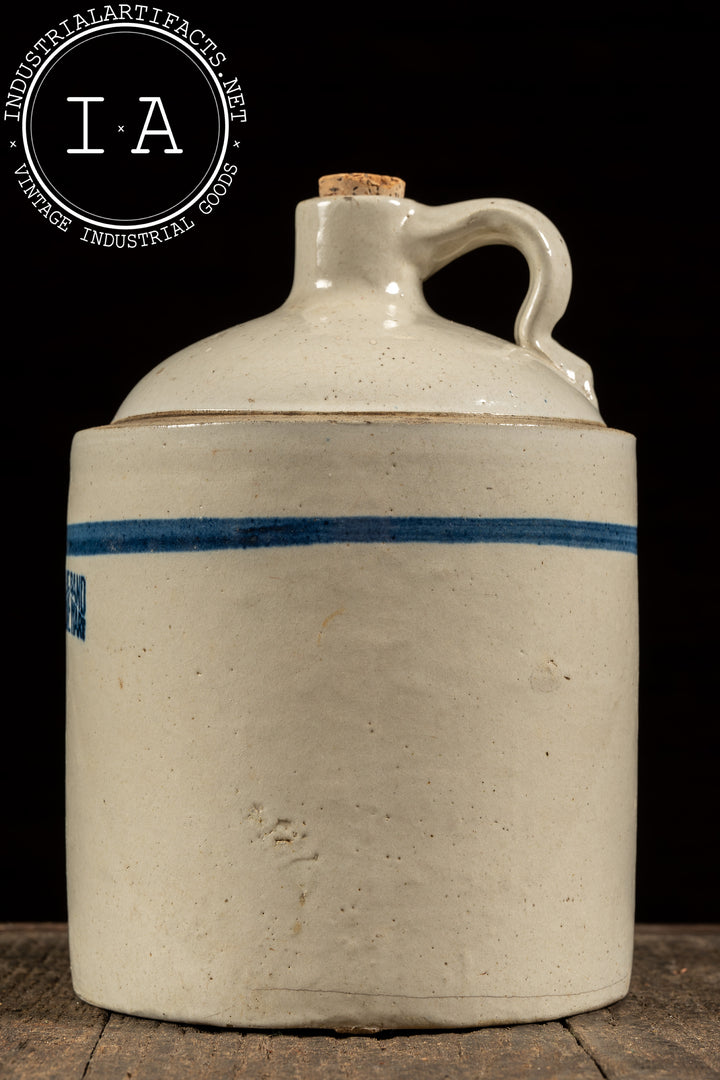 ・Stoneware・1962年-1969年・２４cm・Ｂ＆Ｇ．ＲＣ・ Early 20th Century 1-Gal. Stoneware Crock by Blue Band