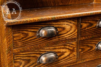 19th Century Oak Desktop Bureau with Japanned Hardware