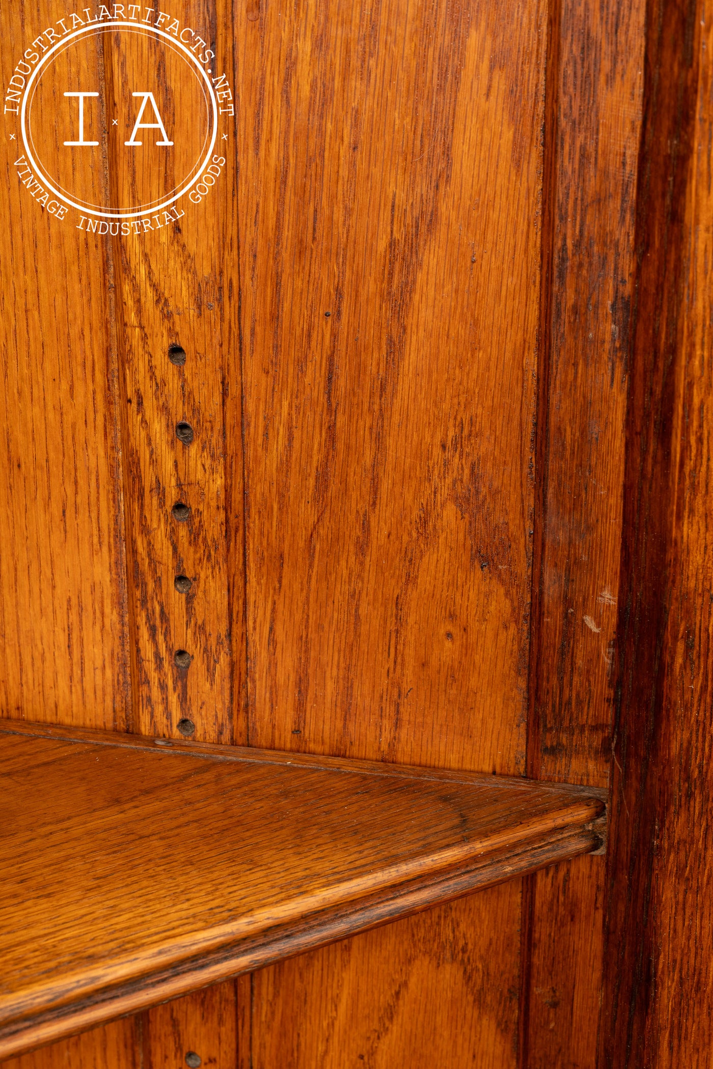 Antique Quarter-Sawn Walnut Rolling Corner Cabinet