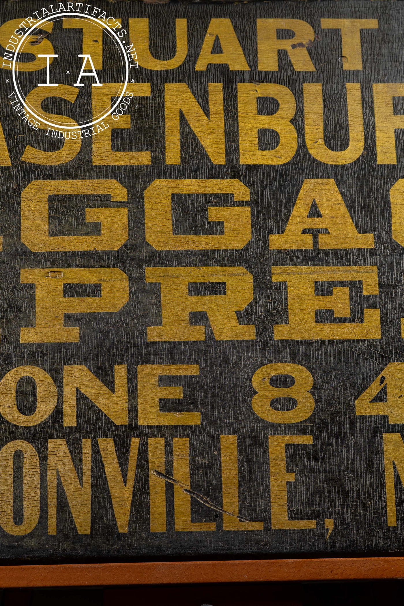 Antique "Baggage Express" Hand-Painted Wooden Sign