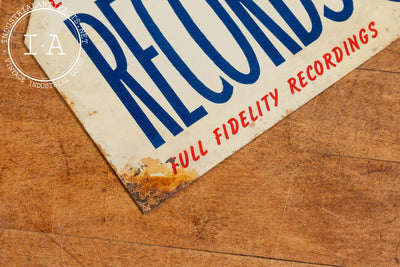 Vintage LP Records Sale Tin Litho Sign