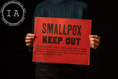 Vintage Cardstock Smallpox Quarantine Warning Sign