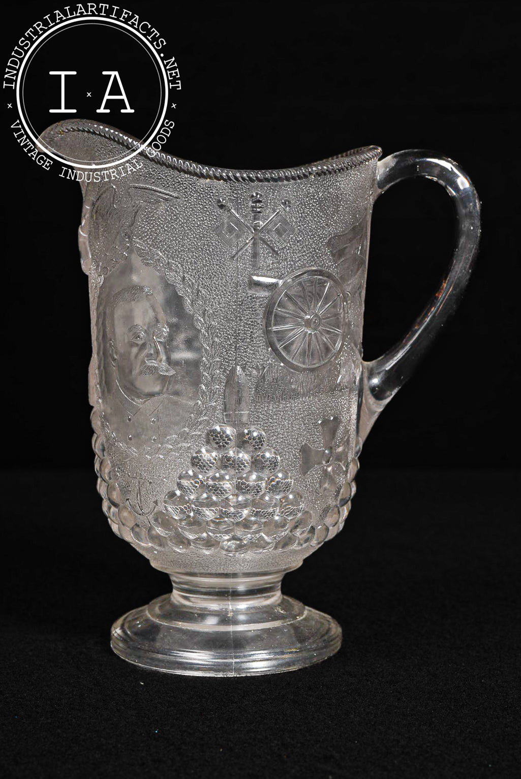 19th Century Admiral Dewey Commemorative Pitcher by Beatty-Brady Glass