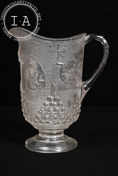 19th Century Admiral Dewey Commemorative Pitcher by Beatty-Brady Glass