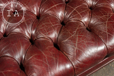 Vintage Tufted Leather Chesterfield Sofa in Burgundy