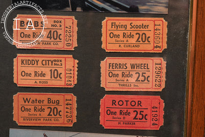 Vintage Riverview Park (Chicago) Amusement Park Collage with Tickets