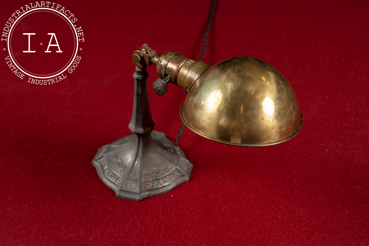 Antique Brass and Cast Iron Desk Lamp by Eagle