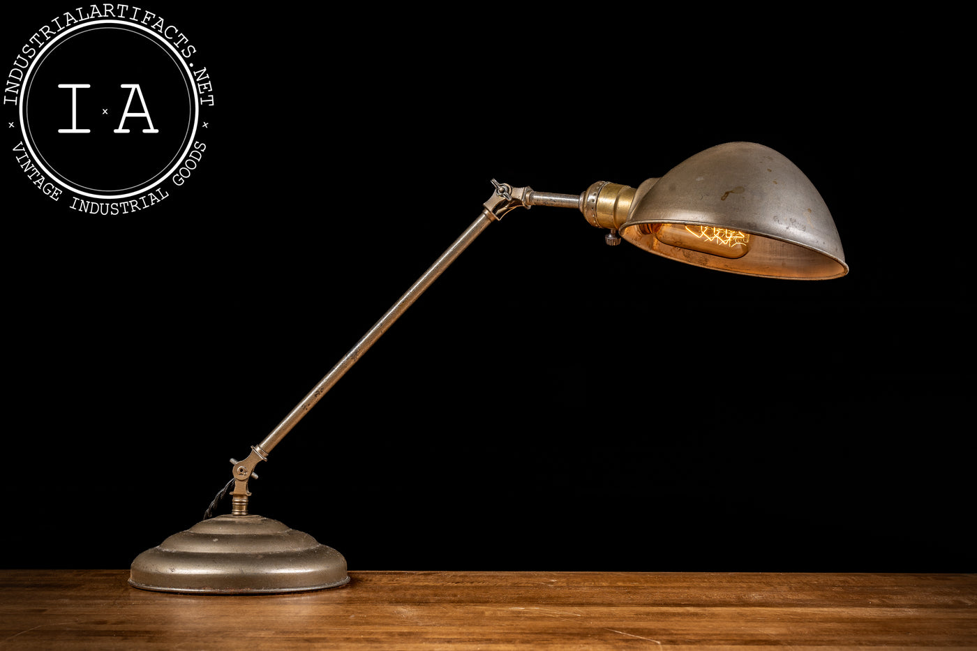 Antique Articulated Brass Faries Desk Lamp Industrial Artifacts