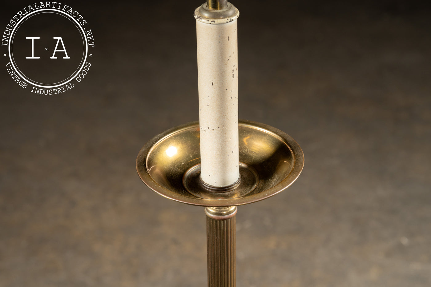 Antique Brass Floor Ashtray Lamp