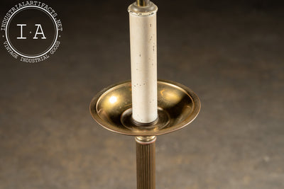 Antique Brass Floor Ashtray Lamp