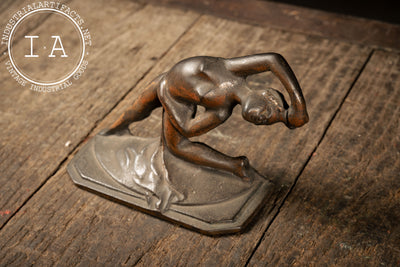 Pair of Vintage Cast Iron Figural Nude Art Deco Bookends
