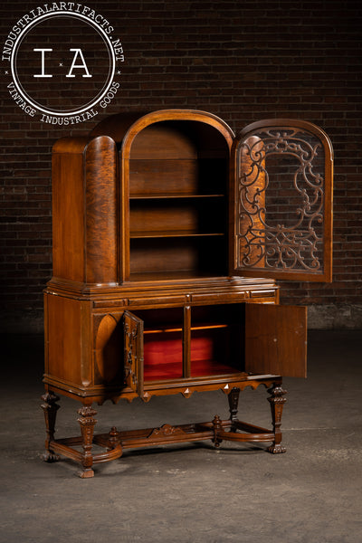 Vintage Rococo Revival Arched-Top Cabinet