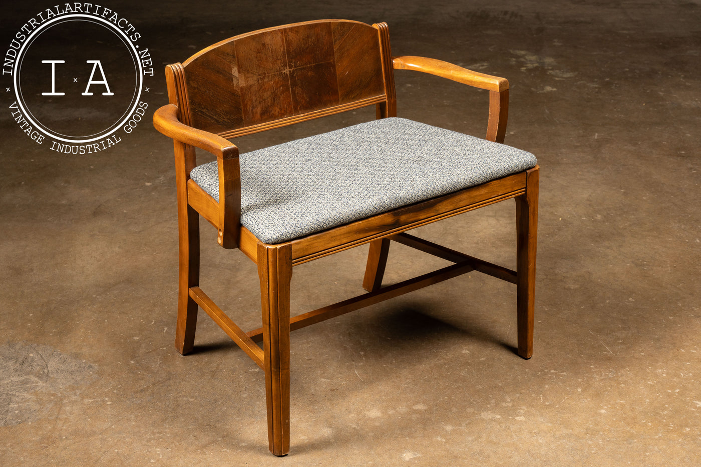 Art Deco Upholstered Vanity Bench