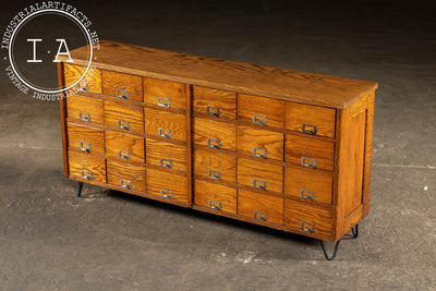 Vintage Oak 24-Drawer Apothecary