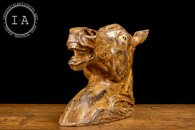 Antique Hand Painted Horse Head Sculpture