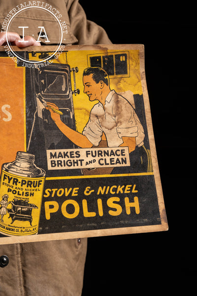 Vintage Fyr-Pruf Stove Polish Cardstock Ad