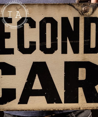 Vintage "Second Car" DSP Sign with Brackets