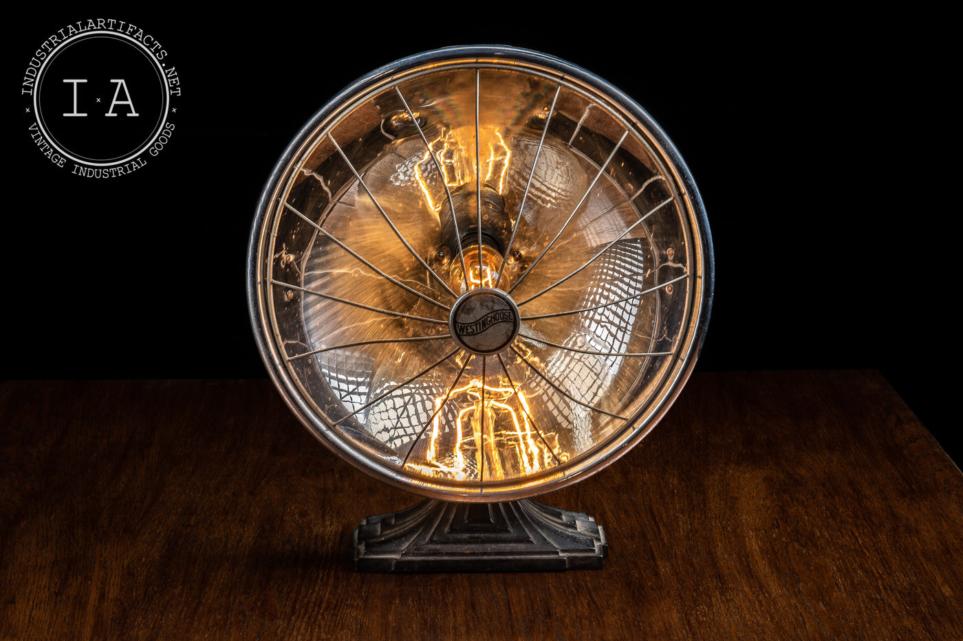 Antique Art Deco Converted Reflective Heater Lamp