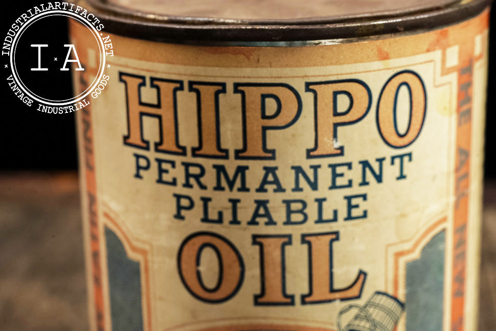 Antique Hippo Permanent Pliable Oil Can