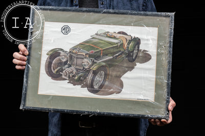 Vintage Framed M.G. Concept Car Art Illustration