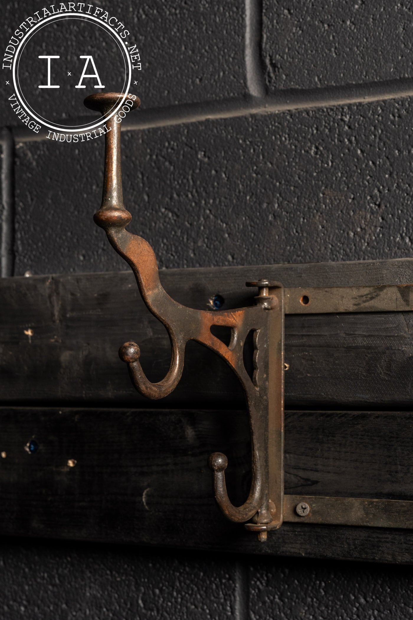 Antique Japanese Copper Wall Mounted Coat Rack