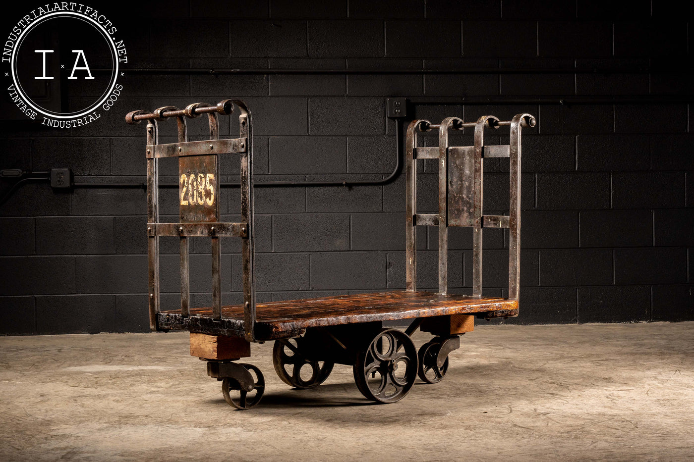 Antique Industrial Restored Machine Cart