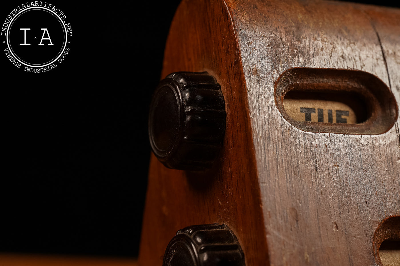 c. 1930s Carved Walnut Perpetual Calendar