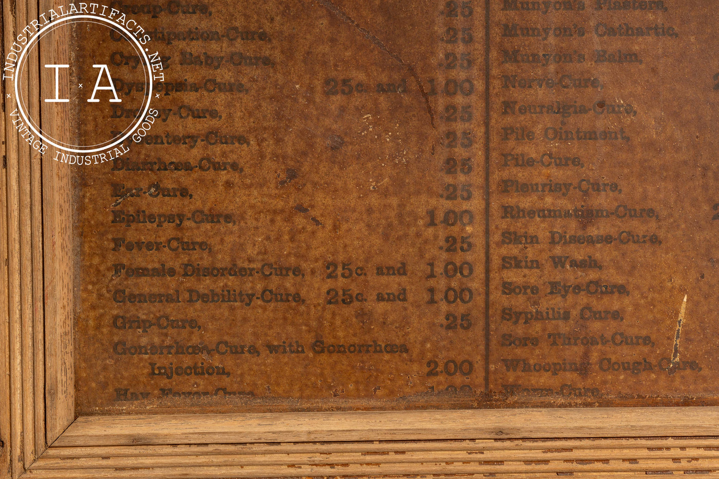 Late 19th Century Munyons Homeopathic Remedies Apothecary Cabinet