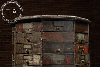 Antique Wooden American Bolt and Screw Cabinet