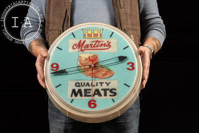 Martin's Quality Meats Lighted Advertising Clock