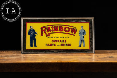 Vintage Rainbow Workwear Backlit Glass Sign