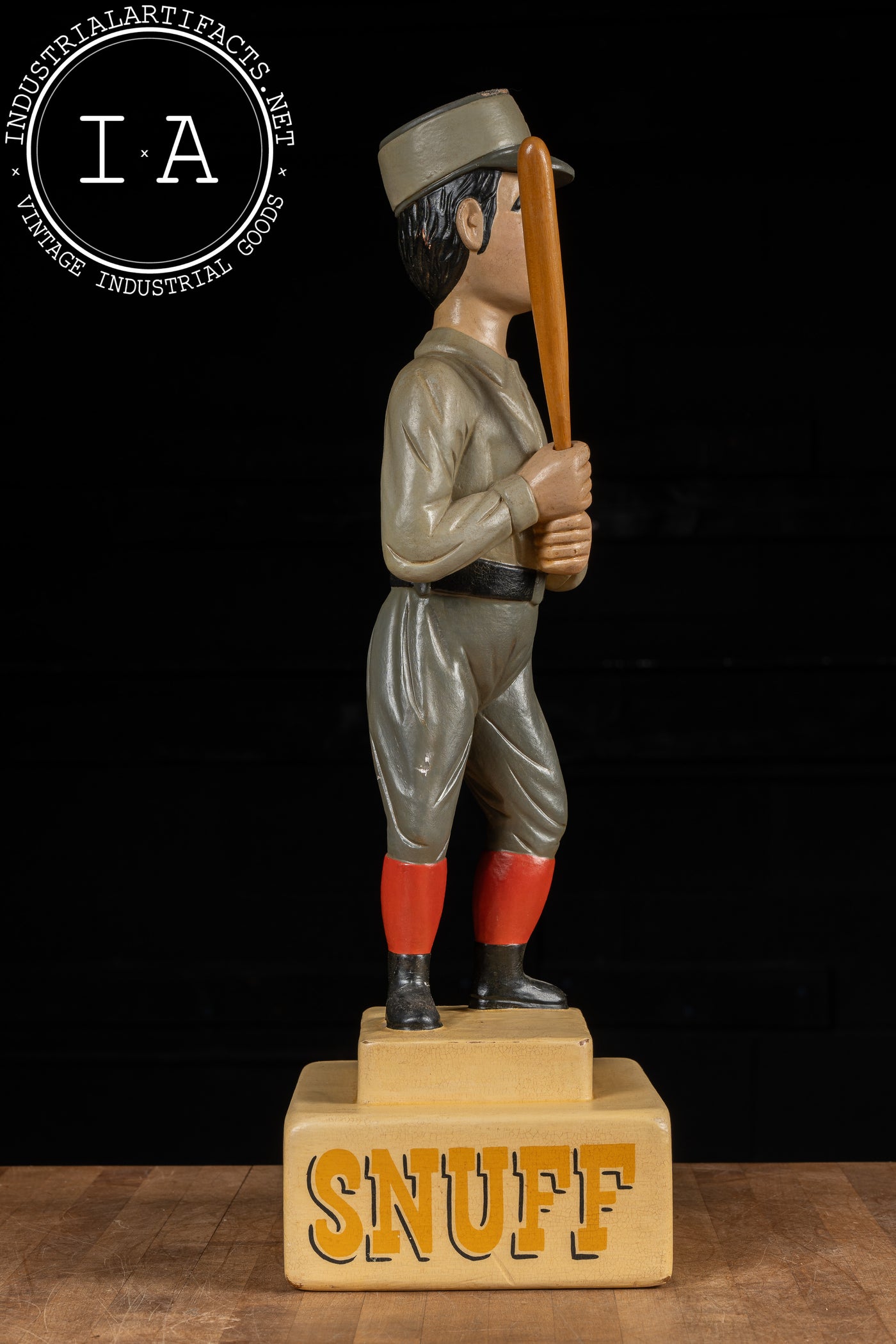 Antique Baseball Player Tobacco Advertising Statue