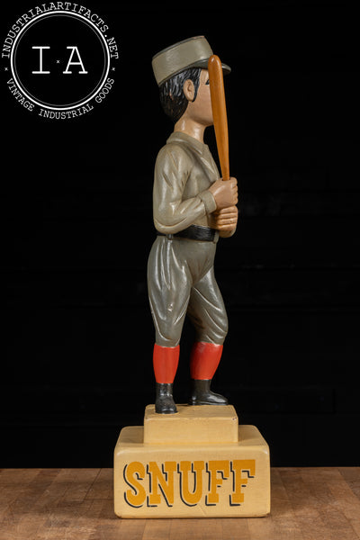 Antique Baseball Player Tobacco Advertising Statue