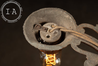 Vintage Art Nouveau-Inspired Cast Iron Ceiling Fixture by Virden