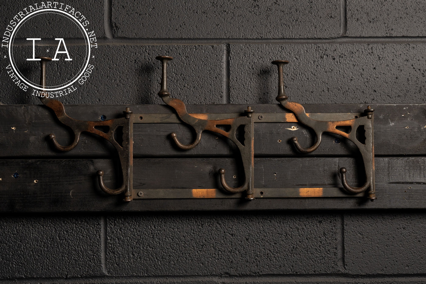 Antique Japanese Copper Wall Mounted Coat Rack